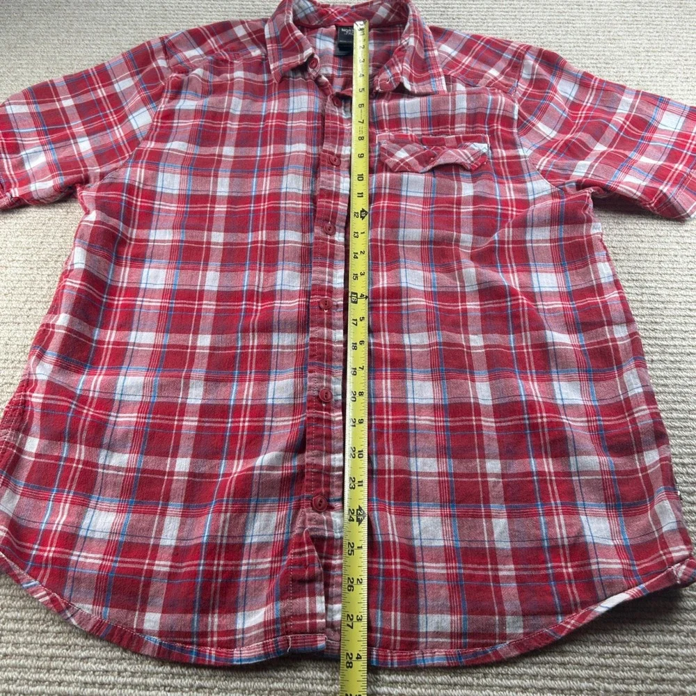 The North Face Plaid Button Up Shirt Mens Large Red Hiking‎ Outdoor Gorpcore